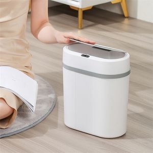 Waste Bins Houshold Trash Can Induction Garbage 12L Kitchen Smart Sensor Electronic Automatic Toilet Narrow 220919