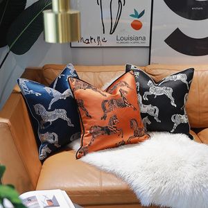 Cuscino DUNXDECO Cover Decorativo Quadrato Case Modern Horse Jacquard Lusso Artistico Coussin Home Office Divano Decorazione