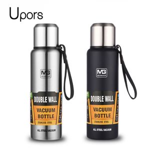 Water Bottles UPORS Large Capacity Stainless Steel Thermos Portable Vacuum Flask Insulated Tumbler with Rope Thermo Bottle 500 700 1000 1500ml 220919