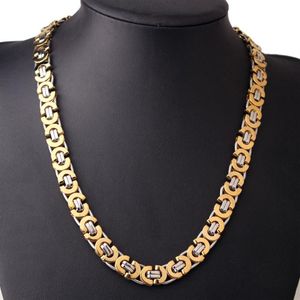 Moda luksusowe mężczyzn moda Złoty łańcuch naszyjnik ze stali nierdzewnej Bizantyjskie łańcuchy uliczne biżuteria Hip Hip 6 8 11 mm szerokość 3218