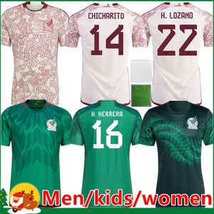 3xl xl Mexico voetbal jersey Home Away Raul Chicharito Lozano Dos Santos voetbalshirt Kids Kit Women Men Sets Uniformen Fans spelerversie