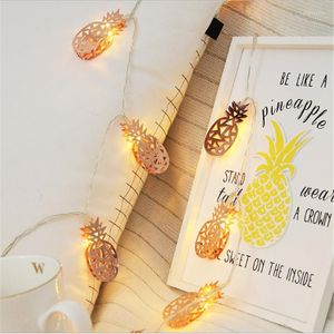 Strings Rose Gold Pineapple LED Lighting Fairy String Light Warm White With Battery For Wedding Party Holiday Decoration