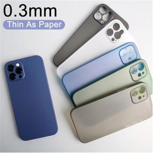 0.3mm Matte PP Phone Cases Ultra Fino Slim Fosco Cobertura Completa Capa Flexível Proteção de Câmera para iPhone 15 14 13 12 Mini 11 Pro Max X XS XR 8 7 Plus DHL