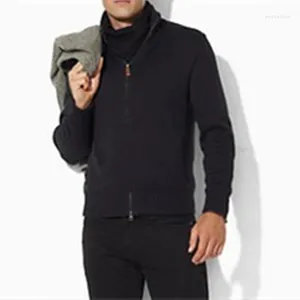 Erkek Hoodies Yüksek Kaliteli Sıcak Küçük At Fermuarı Pamuk Stand-up Yaka Kazak Jersey Jumper Hombre Homme Erkekler Örme Sweaters