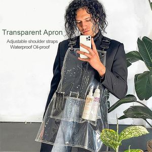 Aprons Transparent Hairdresser with Pocket Trendy Barber Hair Stylist Gift Ideas Accessories Nail Tech 220919