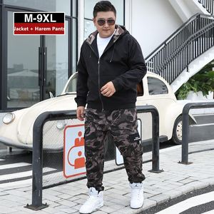 Herrsp￥rar m￤n kl￤der 2022 sp￥rdr￤kt harem last kamouflage jacka byxor 2 bit set mens hoodies xxxxl coat track Suit 6xl 7xl 8xl