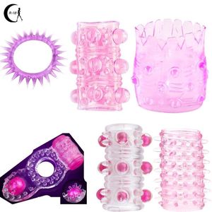 Beauty Items 5pcs/Set Soft Silicone Cock Ring Penis Sleeve Elastic Vibrating Rings Time Delay Ejaculation Extender sexy Toys for Men