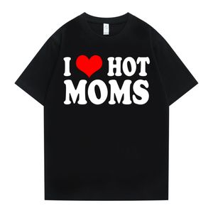 Ich liebe heiße Mütter T Shirt Männer lustige rote Herz Liebe Mama T Shirt Frauen Kreativität Top Mädchen Baumwolle Tee Jungen Vindikates individuelles Logo