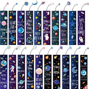 Bokmärke L Space Theme Bookmarks Set Inspirational Citat med Metal Charms som uppmuntrar skolpris för elever Kids Adts YummyShop Amjke