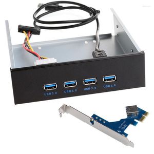 Ports USB 3.0 Front Panel Splitters HUB PCI Express PCI-E Card Adapter 5.25" Expansion Bay For PC Computer