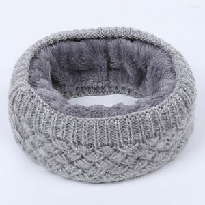 Berets Women Fashion Female Winter Warm Scarf Solid Chunky Cable Knit Wool Snood Infinity Neck Warmer Cowl Collar Circle 2022