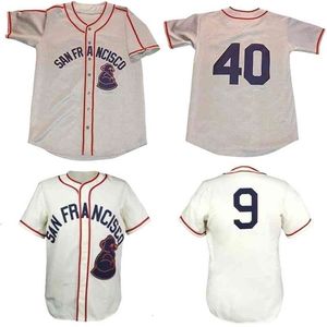 GlnA3740 San Francisco Sea Lions 1946 Heimtrikot, genäht, hochwertige Baseball-Kollektion, S-XXXL