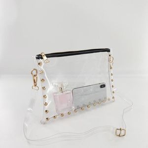 Bolsas de noite Moda Mulher Bolsa de ombro PVC Transparente Color Pure Zipper Substituta bolsa pequena