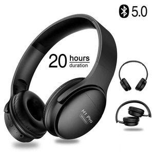 Headset H1 Pro Bluetooth-hörlurar Hifi Stereo Wireless Earphone Gaming Headset Over-Ear Buller Avbrytning med Mic Support TF-kort T220916