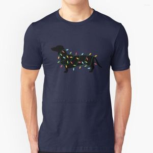 Herr t -skjortor julbelysning Dachshund - skjorta s￶ta g￥vor f￶r hund￤lskare hiphop t -shirt bomull tshirts m￤n tee tops