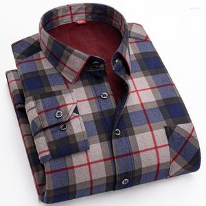 Camicie casual da uomo Camicia scozzese calda invernale per anziani di mezza età più cardigan spesso in velluto Stile coreano Slim double face Fleece Taglia uomo