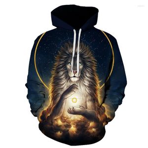 Herrtröjor roliga 3d tiger lejon män hip hop sweatshirt mode märke plus size hoodie tracksuit unisex pullovers kläder