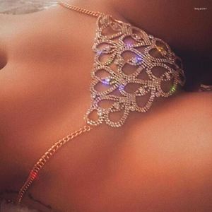 Kvinnors trosor Kvinnors sexiga underkl der Crystal G String Body Chain f r kvinnor Shiny Rhinestone Bikini Jewelry Porn Bdsm Bondage Party