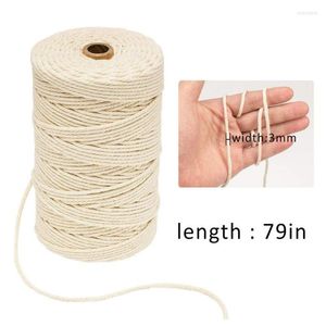Clothing Yarn 3mm X 200m Macrame Cotton Cord For Wall Hanging Catcher Diy Lanyard Ficelles Couleurs Thread Sznurek Bawelniany QW