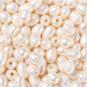 Cristallo 100Pcs Perle coltivate d'acqua dolce naturali Perline Foro grande Sciolto Ovale per collana braccialetto fai da te Creazione di gioielli 7 10x7 8mm 220916