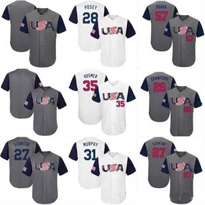 GLNNIK1 Youth Buster28posey USA World Baseball Classic WBC Jersey Adam Jones Matt Carpenter Giancarlo Stanton Michael Fulmer Paul Goldschmidt