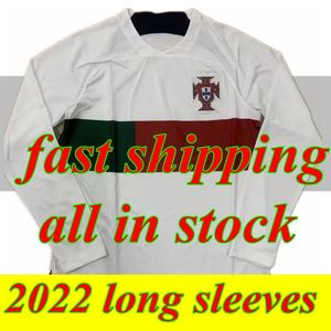 22 23 Portuguesa Joao Felix Soccer Jerseys Ruben Neves Bruno Fernandes Portugieser 23 23 Długie rękawy koszulka piłkarska J. Otavio Ronaldo Men Kit Sets