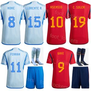 Man Kids National Team Soccer DIEGO COSTA Jerseys 2022 World Cup SILVA ISCO INIESTA DAVID VILLA XAVI ALONSO PEDR PACO ALCACER CAZORLA PIQUE Football Kits XiBanYa