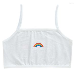 Bustiers korsetter 40GC Puberty Girl Summer Training Bra Rainbow Cloud Print Wirefree Underwear BRALETTE