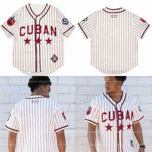 GLAA3740 Big Boy Cuban Stars Centennial Heritage Baseball Jersey White Red Vertical Stripes 100% Stiched Name Stiched Number