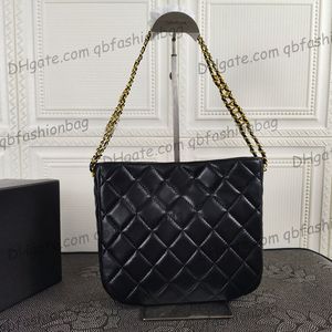 22A Womens Vintage Hobo Quilted Bags Caviar Leather Calfskin/Lambskin Real Letaher Underarm Medium Female Portable Large Capacity With Letter Handbags 24X22X7CM