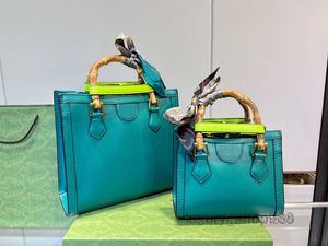 Сумки для плеча 5A Totes Saffianofashion маленькие крупные женщины бамбуковые дизайнерские дизайнерские бренды сумочка зеленый розовый ручка его Cro Body Ladies Diana Mini Tote Bag 2022