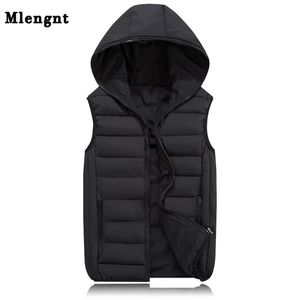 Gilet da uomo Primavera Autunno Giacca senza maniche per uomo Moda caldo con cappuccio Gilet invernale da uomo Light Plus Size Gilet da lavoro da uomo Gilet 220919