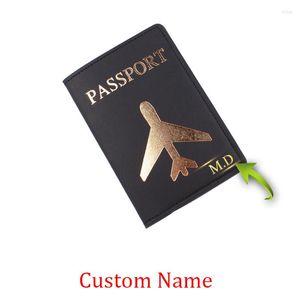 Kaarthouders gegraveerde naam Paspoorthouder Solid color Women Men Men Men Air tickets voor kaarten Cover Bagage Tag Travel Accessoires