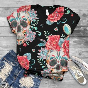 Women's T Shirts Women's T-shirt Shirt Women Harajuku Tshirt Plus Size Size Sleeve 3D Skull Printed O-Neck Tops 2022 Camisetas Mujer