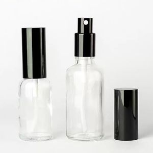 Botella cosmética de vidrio transparente Bomba de maquillaje Envase Botellas de spray de niebla recargables 5-100ml