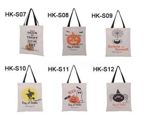 6 Styles Large Halloween Tote Bags Party Canvas Trick or Treat HandBag Creative Festival Spider Candy Gift Bag RRB15554