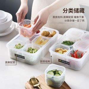 Storage Bottles Green Onion Ginger Garlic Fresh-keeping Box Refrigerator Fruit And Vegetable Kitchen Drain With Lid