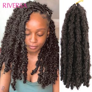 Synthetic Synthetic Braiding Black 12 14inch 1B 4 27 30 BUG# Soft Original Butterfly Faux Locs Hair Extensions For Women
