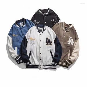 Herrjackor Spring Autumn Street Retro broderi Baseball Uniform Jacket Män och kvinnor Trendiga varumärke Japan Modekläder