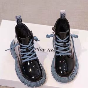 Boots Winter Children Shoes PU Leather Waterproof Martin Kids Snow Brand Girls Boys Rubber Fashion Sneakers 220919