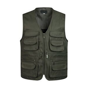 Gilet da uomo Gilet classico da uomo multitasche Gilet da uomo senza maniche Scarico solido Cappotto da lavoro Pographer Tactical Mesh Jacket 220919