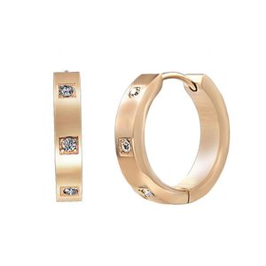 Hoop Huggie Rose Gold Tiny Zircon Hoop Hies ￶rh￤ngen med CZ Stones Rostfritt st￥l Br￶llop Sier Medium f￶r kvinnor Drop Delivery 2021 DHDAC