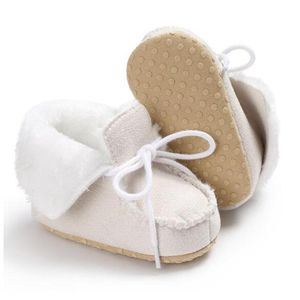 Wholesale babies boys shoes resale online - New Baby Boys Girls Snow Boots Winter Warm Newborn First Walker Shoes Soft Sole Anti slip Infant Moccasins Sneakers Month303Q