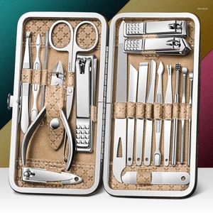 Set di utensili manuali professionali Tagliaunghie per unghie Set completo di forbici Scatola per bocca obliqua Pedicure Taglio per orecchie Earpick