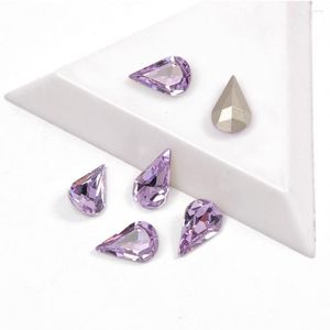 Nail Art Decorations YANRUO 4300 Top Fancy Rhinestone On Rhinestones Violet Color Pear Shaped Bling Stones Crystals Appliques For Nails