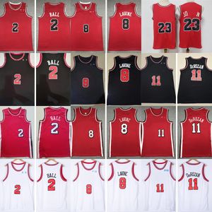 Молодежные дети Новый город баскетбол 8 Zach 11 Demar Lavine Derozan Jerseys Ed Women Boys Lonzo 2 Ball Jersey City Red White Black Рубашки