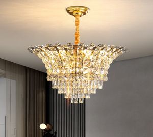 Postmoderne High-End-Wohnzimmer-Kristall-Kronleuchter-Licht-Luxus-Esszimmerlampe, Netz-Rot-Atmosphäre, Luxus-Schlafzimmerbeleuchtung