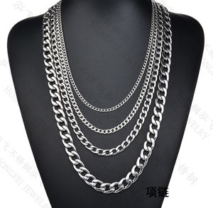 Top A Variety of Sizes Stainless Steel Chain Mixed Batch Men's and Women's Thickness Hip Hop Necklace All-Matching