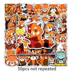 50pcs Graffiti Car adesivos Red Panda para skate Baby Helmet L￡pis Di￡rio Phone Planner Planner Decor Album Kids Toys Diy Decals DIY