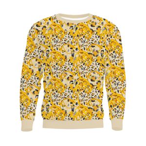 Män hoodies tröjor höst/vinter ny 3d tryck gyllene barock leopard hoodie europeiska och amerikanska lös pullover tröja